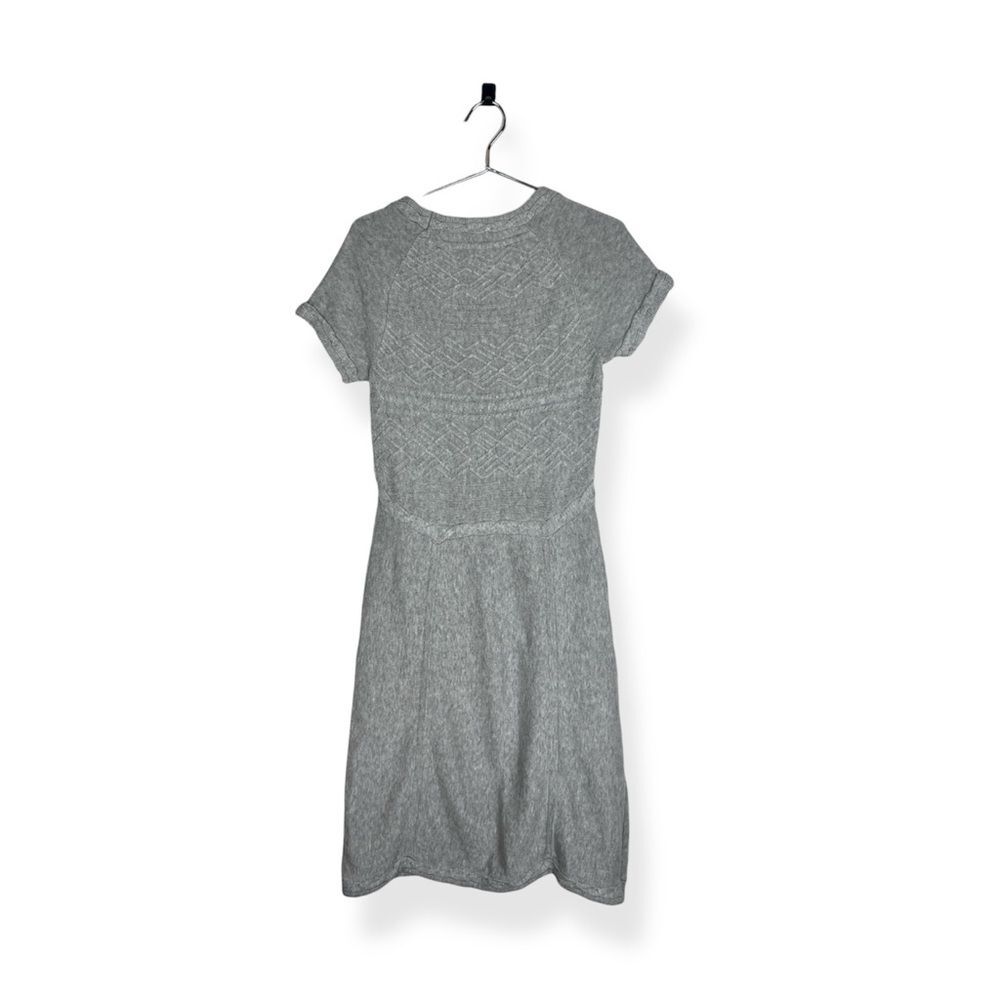 Athleta Wool and Silk Blend Heather Gray Short Sleeve Mini Sweater Dress - Picture 4 of 6